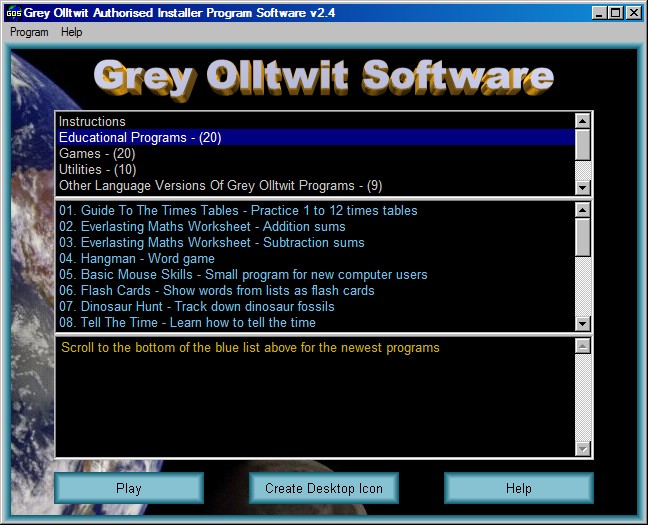 Grey Olltwit Educational Software - Authorised Installer Program - Screen Shot